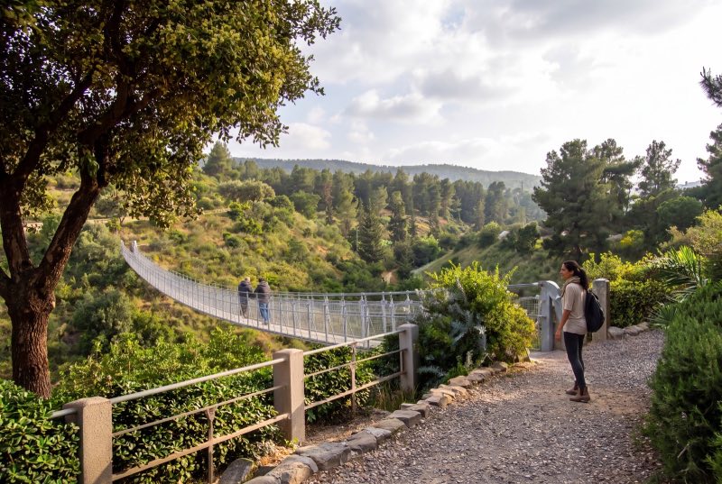גשר תל חי החדש, הגשר התלוי בתל חי